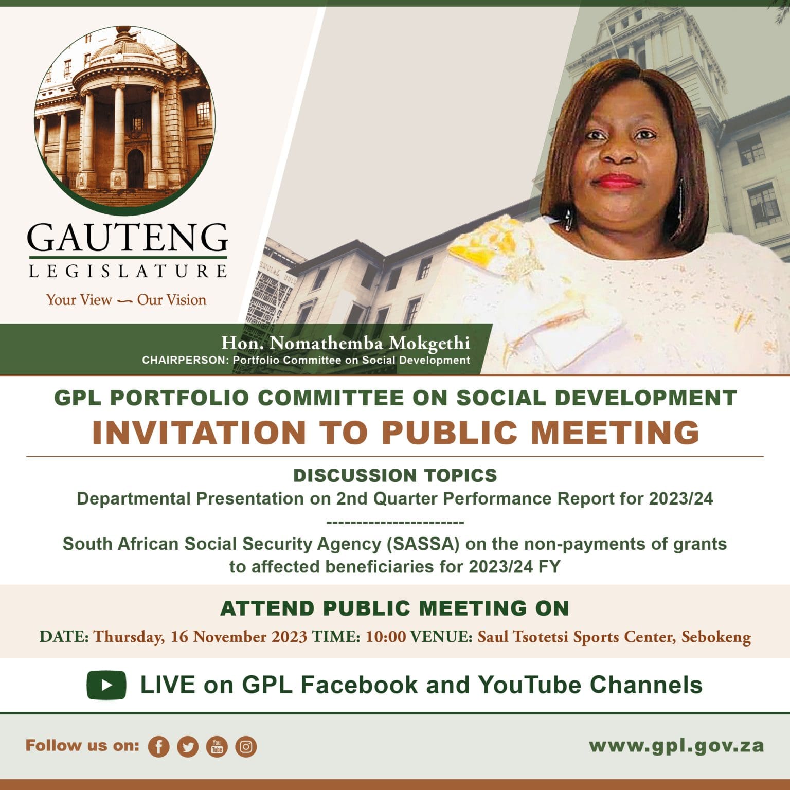 Social Development Committee public meeting, 16 November 2023