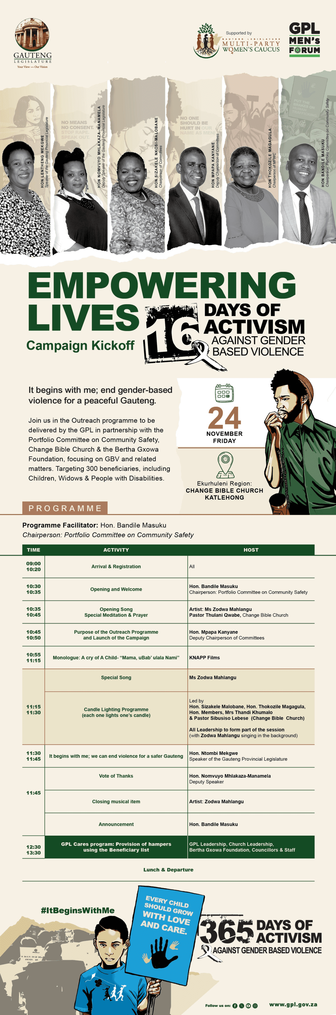 16 Days of Activism launch, 1 December 2023 | Gauteng Provincial ...