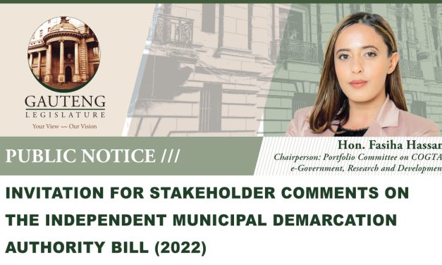 Invitation for Stakeholder Comments on the Independent Municipal Demarcation Authority Bill (2022)