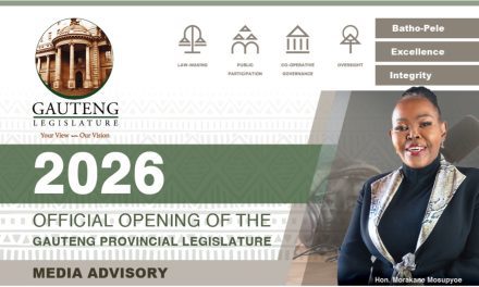 GAUTENG PROVINCIAL LEGISLATURE CONVENES FOR SOPA DEBATE AND PREMIER’S REPLY